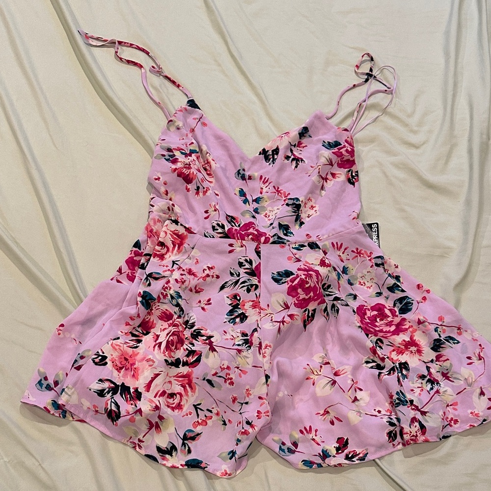 Express Pink Floral Romper